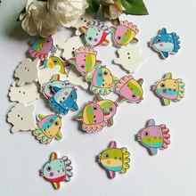 120pcs Cute fish Wooden Buttons Decorative Buttons for Kids,Sewing Accessories Craft Sewing Supplies 2024 - buy cheap