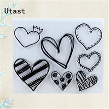 Love Heart Clear Silicone Stamps /Transparent Rubber Stamp for DIY Scrapbooking /Photo Album Decorative Craft Making 2024 - buy cheap