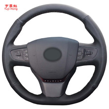 Yuji-hong capa de couro artificial para carro peugeot 408 2014-2016 capa de volante com costura manual 2024 - compre barato