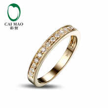 CaiMao 14KT/585 Yellow  Gold 0.25 ct Round Cut Diamond Engagement Gemstone Wedding Band Ring Jewelry 2024 - buy cheap