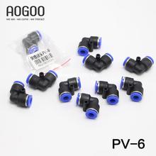 10Pcs/lot PV-6 Touch Plastic Pneumatic Hose L Type Air Elbow Fitting 6mm Quick Tube Connector  PV1/4 2024 - buy cheap