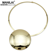MANILAI-gargantilla de diseño único para mujeres, accesorios para mujeres, colgantes grandes de círculo de Metal, joyería llamativa CE4002 2024 - compra barato