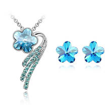 Star Jewelry New Fashion Necklaces For Women 2015 Alloy Metal Jewerly Sets Flower Crystal Stud Earring 2024 - buy cheap