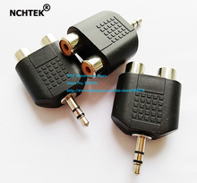 NCHTEK-adaptador divisor de 3,5mm macho a 2 RCA hembra Y de 3,5mm macho a 2 RCA hembra, Adaptador de Audio divisor, envío gratis, 60 uds. 2024 - compra barato