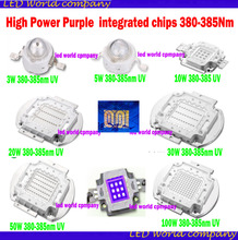 Chips LED de alta potencia UV púrpura, chips integrados, 3W, 5W10W, 20W, 30W, 50W, 100W, 45MIL, luz de Ultravioleta led de 380nm 2024 - compra barato