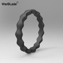 Новое Гипоаллергенное кольцо WarBLade 3 мм для кроссфита из гибкой резины с волнами для женщин обручальные кольца FDA пищевой силикон кольцо на палец 2024 - купить недорого
