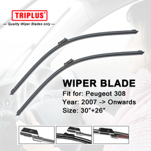 Wiper Blade for Peugeot 308 (2007-now) 1set 30"+26",Flat Aero Beam Windscreen Wipers Frameless Windshield Soft Wiper Blade CC SW 2024 - buy cheap