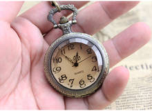 1 шт. Ретро Винтажные бронзовые Кварцевые часы ожерелье подвеска цепочка в стиле «стимпанк» карманные часы H45 2024 - купить недорого