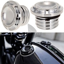 Tapa de aceite de Gas y combustible para motocicleta Harley Sportster Dyna Touring Softail 1996-2014, artesanía rugosa Manual pura de aluminio plateado 2024 - compra barato