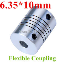 Flexible coupling 6.35x10mm shaft coupling OD19mm*25mm flexible shaft 6.35mm 10mm for cnc parts stepper motor 2024 - buy cheap
