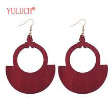 YULUCH 2018 Pop Jewelry Accessories Natural Wooden Bib Pendant for Ethnic African Fashion Women's Earrings Party Gifts 2024 - buy cheap