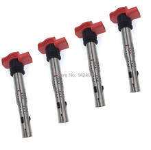 4x Red Ignition Coil For VW  for Touareg A4 S4 A5 A6 S6 Alroad A7 A8 Quattro Q5 Q7 R8 2.8 3.0 3.2 V6 4.2 V8 5.2 V10 06E905115E 2024 - buy cheap