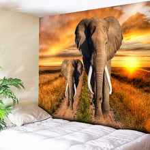 Orange Dazzling Sunshine Elephant Tapestry Wall Hanging Indian Tribal Home Decor Big Hippie Wall Blanket Art Carpet Beach Throw 2024 - buy cheap