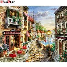 Craft Needlework Diy Handicrafts City Landscape Diamond Painting Street Painting Diamond Embroidery Square Drill Mosaic Pict ZWQ 2024 - buy cheap