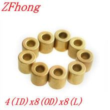 20pcs 4*8 OD=8mm 4mm Copper brass bushing guide sleeve Precision Oil bearing 2024 - buy cheap