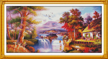 Golden scenery (4) cross stitch kit landscape14ct 11ct count printed canvas stitching embroidery DIY handmade needlework 2024 - buy cheap