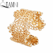 QIAMNI Women's Flower Stackable Finger Ring Gold Color Wedding Cocktail Party Jewelry Geometric Toe Foot Ring Bague Femme 2024 - buy cheap