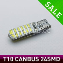 1 шт. Автомобильные светодиодные T10 24smd силиконовые светодиодные лампы 3014 Автомобильные Боковые клиновидные светодиодные лампы обратного освещения GLOWTEC 2024 - купить недорого