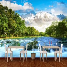 Custom 3D Wall Mural Wallpaper Snow Mountain Scenery Photography Background Photo Wallpaper For Living Room Bedroom Decoration 2024 - buy cheap