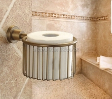 Antique Brass Bathroom Wall Mounted Toilet Paper Holder Roll Tissue Holder Basket Wba027 2024 - buy cheap