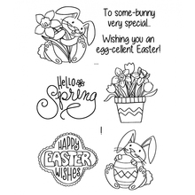 Happy Easter Bunnies Transparent Clear Silicone Stamp/Seal for DIY scrapbooking/photo album Decorative clear stamp sheets FXL158 2024 - buy cheap