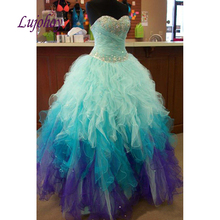 Vestido de quinceañera de lujo, cristales de talla grande, 16 años 2024 - compra barato