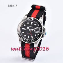 Fashion 40mm Parnis stainless case black dial ceramic bezel luminous marks sapphire glass GMT Automatic movement Men's Watch 2024 - buy cheap