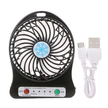 Portable LED Light  Mini Fan Air Cooler Mini Desk USB Fan Third Wind USB Fan Rechargeable ABS Portable Office Outdoor Home 2024 - buy cheap