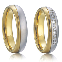 Классические женские и мужские обручальные кольца золотого цвета для влюбленных, набор для пар, годовщина, обещание, кольца для мужчин и женщин 2024 - купить недорого
