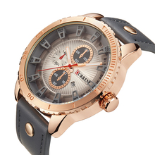 Curren Unique Grey Golden Watch 3 Dial Decoration Business Clock Male Men's Quartz Watches Top Brand Luxury Water Resistant 2024 - buy cheap