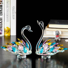 Famous Brand Handmade Crystal Swan Figurine Gift Crafts Ornaments Figurines Home Wedding Party Decor Gifts Souvenir 2024 - buy cheap