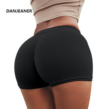 DANJEANER Plus Size Women Casual Shorts High Elastic Waist Tight Fitness Slim Skinny Shorts Solid Color Exercise Push Up Shorts 2024 - buy cheap