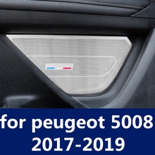 Anel de alto-falante para porta de carro, decoração em anel de áudio, acessórios de decoração interior para peugeot 5008 2017-2019 2024 - compre barato