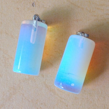 Wholesale 50pcs/lot fashion hot sale good quality opal opalite stone cylinder pendants charms for jewelry making  free shipping 2024 - buy cheap