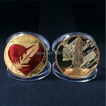 Free shipping 20pcs/lot 1ounce 24k gold clad coin,love coin,feather coin 2024 - buy cheap