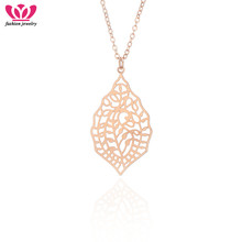 Rose Gold Hollow Leaf Necklaces & Pendant High Quality Statement Jewelry Choker Link Necklaces For Women Sweater Chains Gifts 2024 - buy cheap