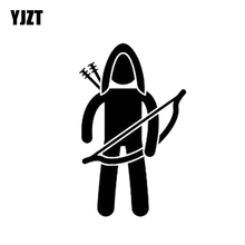 YJZT 8CM*12.9CM Hooded Archer Arrow Vinyl Decal Funny Car Sticker Black Silver C10-02296 2024 - buy cheap