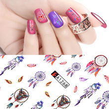 12 sheets/set Nail Art Sticker Owl Dream Catcher Feather Butterfly Nail Decoration DIY Tattoos Manicure Water Transfer Decals 2024 - buy cheap