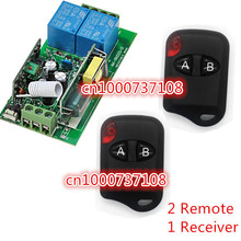 Switch de controle remoto sem fio 10a, placa receptor e transmissor, controle remoto de 220v 2 canais com caixa ce e plástico