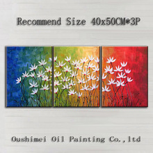 Flores abstratas modernas de alta qualidade, pintura a óleo em tela, artesanal, cores vibrantes, pinturas a óleo 2024 - compre barato