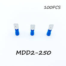 Insulated Male Disconnector MDD2-250 100PCS/Pack Blue Spade Quick Electrical Connector Crimp Wire Terminal AWG Terminator 2024 - buy cheap