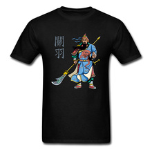 Chinese Hero Warrior Guan Yu Print Men T-shirt Mans Short Sleeve Black Tee Shirt Tops Unique Design Beijing Opera Character 2024 - buy cheap