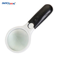 Hot Sale Handheld 3 LED Illuminated Magnifier 45X Magnifying Glass 3X Portable Black White Magnifier For Reading Glasses Loupe 2024 - buy cheap