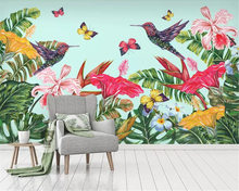 Beibehang Custom living room room wall 3d wallpaper flowers and birds tropical rain forest butterfly photo 3d wallpaper mural 2024 - buy cheap