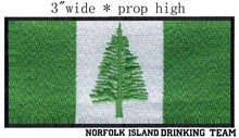 Bandera de Norfolk Island 3,0 ", parche bordado ancho para árbol verde/rayas/buen aire 2024 - compra barato
