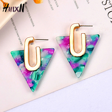 2020 NEW Simple Geometric Metal Acetate Stud Earrings For Women Bohemia Colorful Acetic Acid Earrings Fashion Jewelry Girl Gift 2024 - buy cheap
