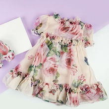 Вечернее платье-пачка из тюля с цветами для маленьких девочек, Шифоновый Сарафан 2024 - купить недорого