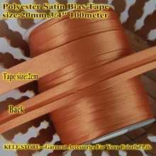 Free shipping -Polyester Satin Bias Binding Tape,bias tape size: 20mm,2cm,3/4",100m/lot,sewing binding tape,sewing edge brown 2024 - buy cheap