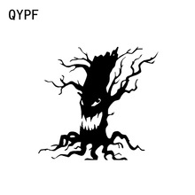 QYPF-Decoración de vinilo de árbol escalofriante para Halloween, adhesivos personalizados para coche, silueta, C16-2306 de vinilo, 13,6x12,9 2024 - compra barato