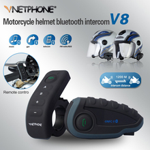 VNETPHONE шлем гарнитура мотоциклетная Интерком мото 1200 м шлем Bluetooth интерфон FM 5 человек одновременно Интерком V8 2024 - купить недорого